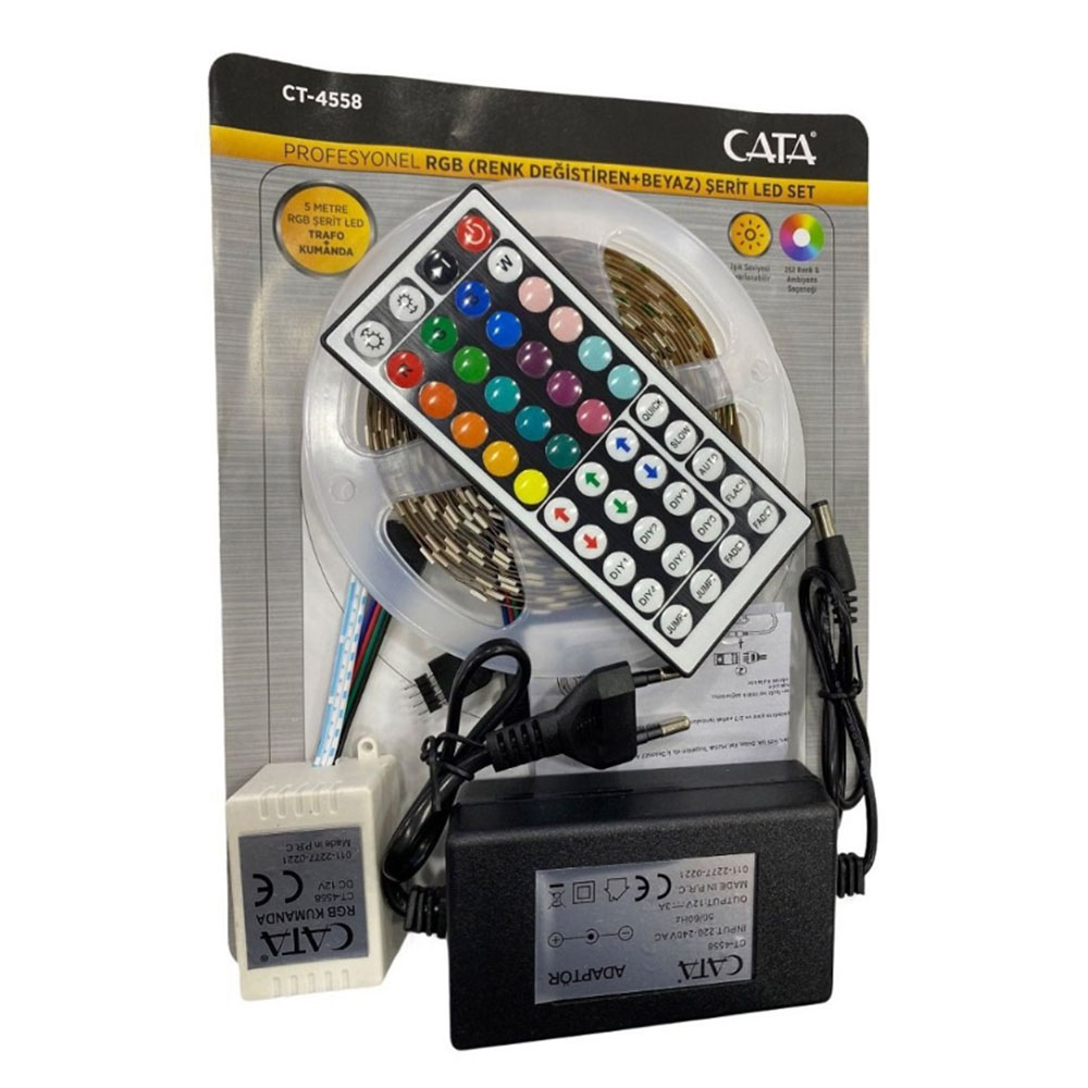 CATA RGB ŞERİT LED SETİ 5MT CT-4558 352 RENK
