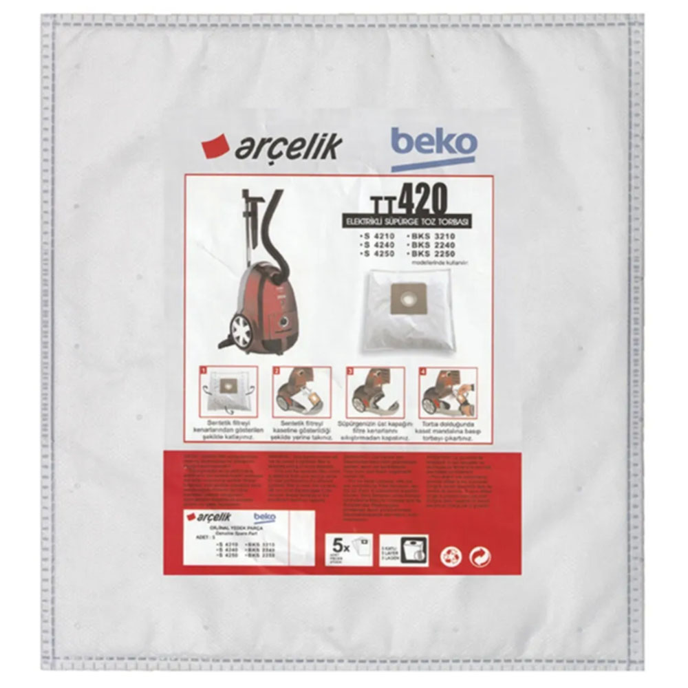 ARÇELİK BEKO TT420 ELEKTRİKLİ SÜPÜRGE TOZ TORBASI